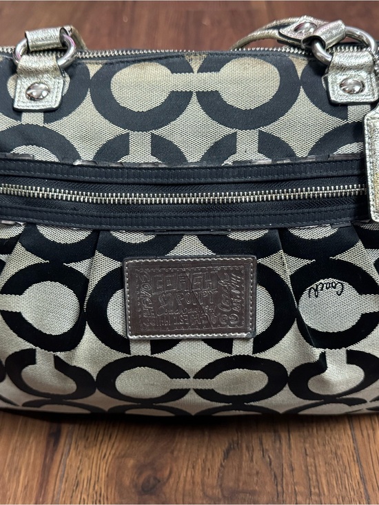Coach Handbags - Coach Poppy Op Art Glam Tote 15331 Black White Silver Metallic Y2K